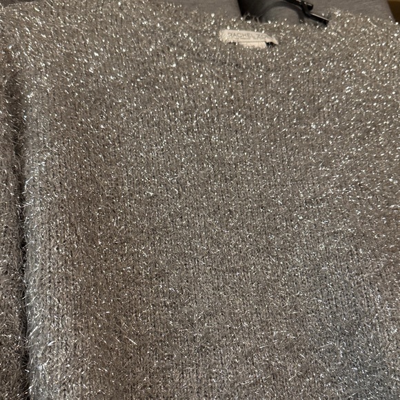 Rachel Zoe Shimmering Silver Crew Neck Sweater - Picture 3 of 3